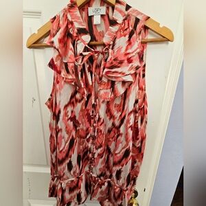 LOFT Silk Ruffle Sleeveless Top